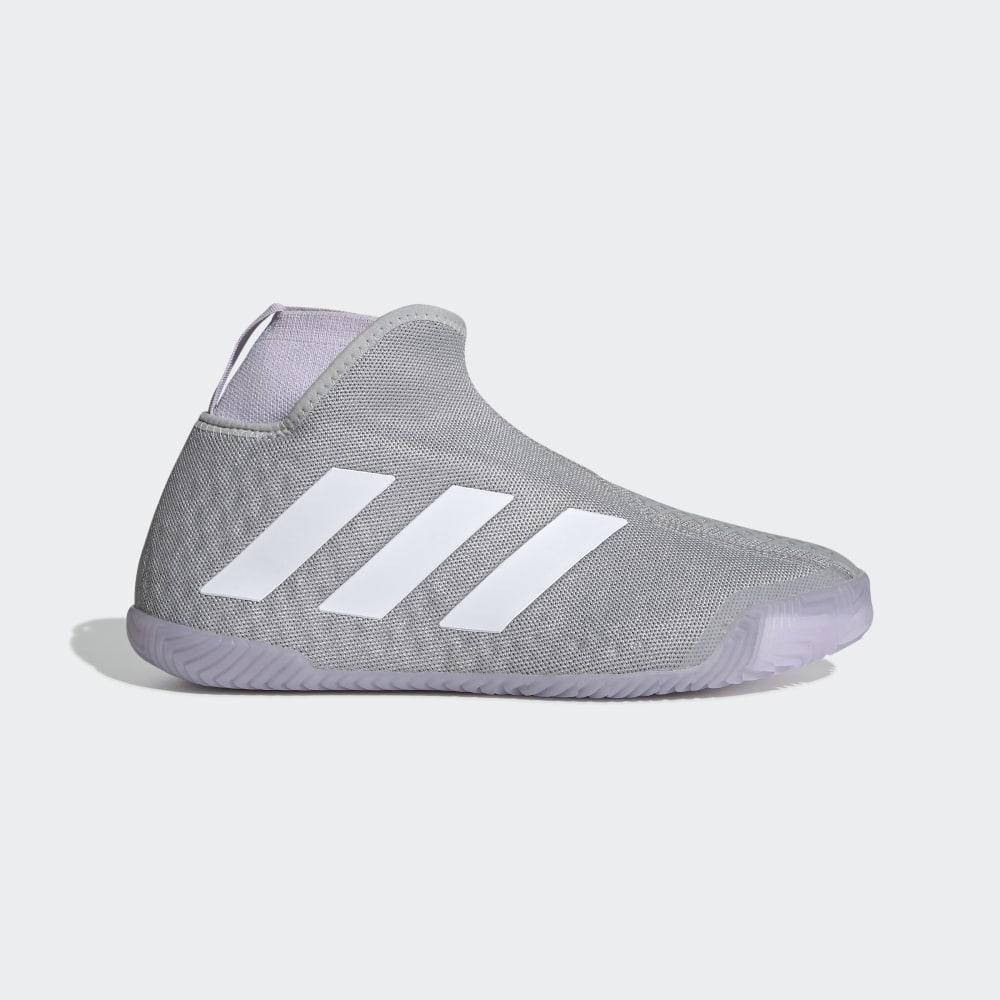 Adidas Women's Stycon Laceless Hard Court Tennis Shoes Grey/White/Purple Ireland EF2696